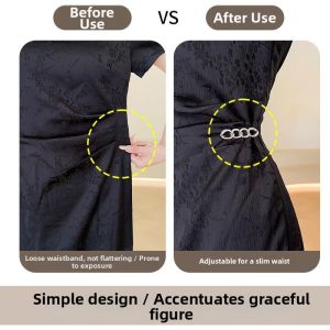 Waist Cinching Skirt Buckle Clothes Fixing Brooch Adjustable Belt Size Womens Fashion Accessories Korean Style  out