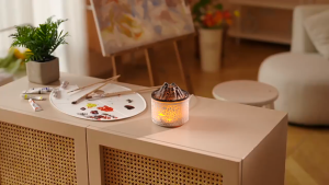 Volcanic Aromatheraphy Diffuser Humidifier 6 Led Light Colors Smoke Rings 560ML