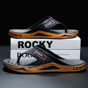Summer Outdoor Rubber Thong Slippers Couple Casual Beach Shoes Trendy Mens Sandals Youth Fashion PVC Material