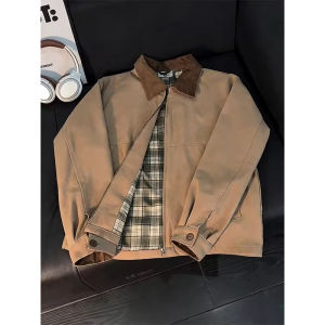 Khaki Two Tone Detroit Workwear Baseball Jacket