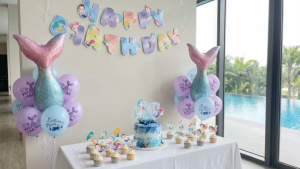 (SG Seller) Mermaid Party Decor Set Mermaid Birthday Banner Mermaid Balloons Mermaid Cake Topper Mermaid Tableware