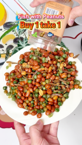 Mr.Squirrel Fish Peanuts Roasted Peanuts With Small Fish Crunchy sea salt spicy flavor roasted peanuts180g/190g