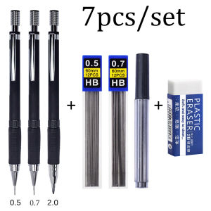 MROOFUL | High-quality 0.5 0.7 2.0mm Mechanical Pencil Set With HB Lead Automatic Pencil Sketch Painting Office Writing Stationery Supply