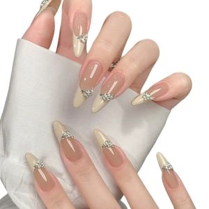 ผลิตภัณฑ์ใหม่ทำเล็บ DD274เล็บปลอม แฟลชเจาะ สไตล์ฝรั่งเศส 24 ชิ้น