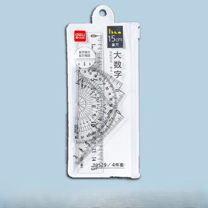 deli | Deli ruler set ruler triangle ruler protractor primary school student ruler set four-piece set learning tools stationery