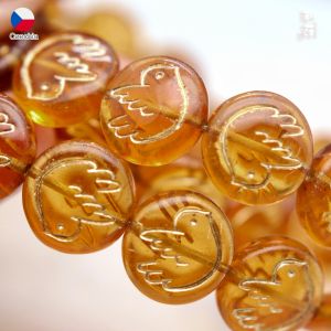 ลูกปัดรูปนกบิน ลูกปัดแบนกลม ต่างหู เครื่องประดับสร้อยคอ DIY ของตกแต่งเครื่องประดับแฟชั่นจากจีนแผ่นดินใหญ่