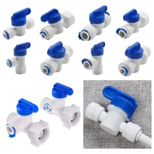 A7187 1Pcs Water Straight Plastic Ball Valve 1/4" 3/8" OD Male Female Thread Hose Quick Connector Durable 1/4" 3/8" Male 1/2" Female Reveser Pipe Fitting