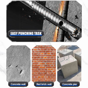 SDS-Plus Reinforced Concrete Drill Bit with Steel-Cutting 8-Blade Design – High-Hardness Alloy for Heavy-Duty Rebar Penetration