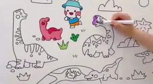 Graffiti Scroll Coloring Drawing Scroll Paper Material for Kids Graffiti Scroll Wall Sticker Coloring Paper Roll 3 Meters 10 Meters Educational Doodling Sticker for Kids