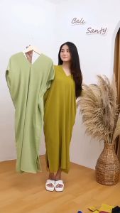 LONG DRESS TERBARU NAGITA JUMBO CRINKLE AIRFLOW / KAFTAN NAGITA CRINKLE / DRESS V NECK