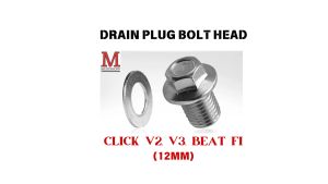 ENGINE OIL DRAIN PLUG BOLT HEAD 12MM FOR HONDA CLICK 125 150 V2V3 / BEAT FI GENUINE QUALITY SOLD AS PER PIECE (1pc)