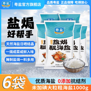 Premium Flagship Yueyan Salted Coarse Sea Salt Sun-Dried Large Grain No-Iodine Salt 1000g Natural Flavoring Kitchen Essential