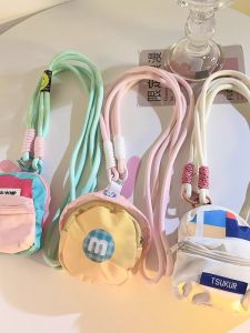 Nylon Woven Material Mobile Phone Lanyard Crossbody Adjustable Shoulder Strap Earphone Bag Neck And Wrist Hanging Anti-Loss Safety Rope