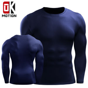 Mens Fitness Clothing Long Sleeve Thin Quick Dry Basketball Training Top Breathable Moisture Wicking Ultra Stretchy Gym T-Shirt