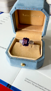 Montagne Jewelry Natural Diamond Cut Face Amethyst Ring Crystal Inset Elegant Design Fine Jewellery 925 Silver Ring