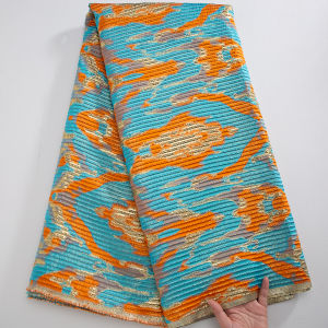 แอฟริกันผ้าลูกไม้ Jacquard-ปักผ้าลูกไม้สําหรับเจ้าสาวชุดราตรีพรีเมี่ยม 5 หลาสิ่งทอ