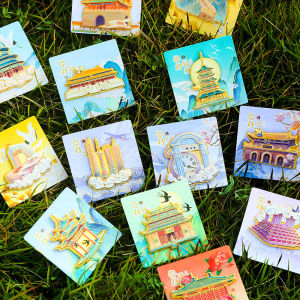 Tourist Landmark Scenic Spot Cultural and Creative Souvenir Beijing Shanghai Hangzhou Xian Brooch Present Small Gift Colleagues and Friends