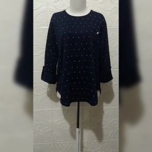 Atasan Wanita Dewasa kekinian Model Terbaru Blouse Onde Polkadot Lengan Panjang Ukuran Jumbo Model kekinian Matt Babyterry Good Quality Premium