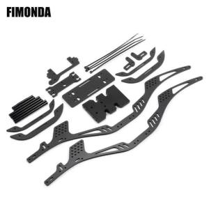 Carbon Fiber LCG Crawler Chassis Cheater Rigs Builders Kit with Bull Bar Delrin Skid Plate SOA Mount for SCX10 II Element Enduro
