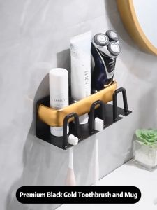Olhome Rak Sikat Gigi Kamar Mandi Rak Penyimpanan Sikat Gigi Rak Kamar Mandi Tidak Perlu Pengeboran