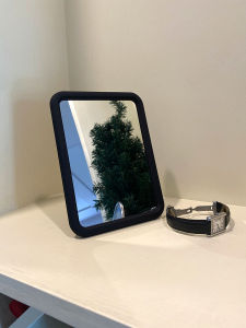 Compact Portable Makeup Mirror for Boys Dormitory Desktop Stand Can Be Hung Cubic Simple Japanese Style Does Not Occupy Space