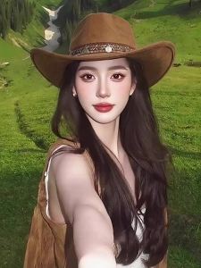 Cgediao | Vintage Style Cowgirl Hat For Men Summer Sun Protection