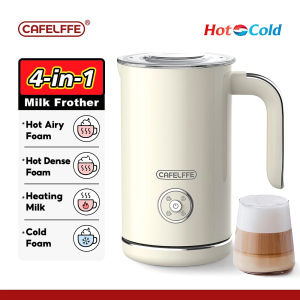 Cafelffe 4 in 1 Milk Frother Electric and Steamer 240ml Hot/Cold Foam Maker Intelligent Temperature Control Electric Milk Warmer for Latte/Coffee/Hot Chocolate/Cappuccino