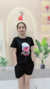 Bộ cotton thái đồ bộ thun thái. Áo thun thái êm mềm mịn mát co giãn đàn hồi. Mã gấu mũ từ 40kg-60kg