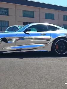 Chrome Plated Bright Mirror Silver Vinyl Film Roll Body Paint Color Changing Sticker PET Motorcycle Car Body Bubble Free Sticker