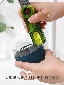 3-in-1 U-shaped Cup Rim Cleaning Brush Multifunctional Rotatable Mini Groove Gap Bottle Cleaner Brush Cleaning Brush Set