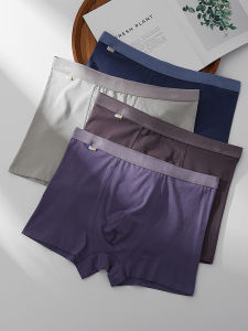 สูง เอว ผู้ชาย กางเกงบ็อกเซอร์ บริสุทธิ์ ผ้าฝ้าย มุมแบนเป้าลึกสบาย เอวยืดหยุ่น ชุดชั้นในชายวัยกลางคน