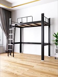 Higher Loft Bed Frame Thickened Full Steel Loft Bed Iron Elevated Bed Metal Bunk Bed Heavy Duty Single Size