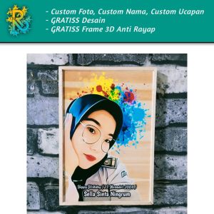 Sehari Jadi Cetak Foto Sudah Di Bingkai Custom Nama + Ucapan (Desain Suka-Suka)
