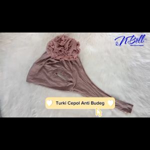 Ciput Turki Anti Budeg Rayon Cepol / Inner turki Tali Brukat Lubang Telinga Premium