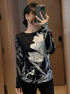 UYFY | Retro Round Neck Long Sleeve Printed T-Shirt