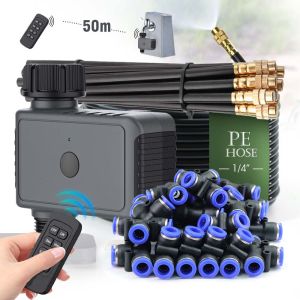 Garden Brand New Remote Watering Timer Spray Kit Automatic Irrigation Program 6 Time Control Buttons Atomization Cooling System
