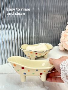 Home Bathroom Cute Cartoon Soap Dish Draining Rack Small Bathtub Soap Box Storage Organizer Silvertran Brand Model 9