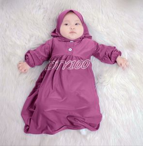 Gamis bayi perempuan newborn SALAMAH 0-6 bulan 6-12 bulan 12-18 bulan