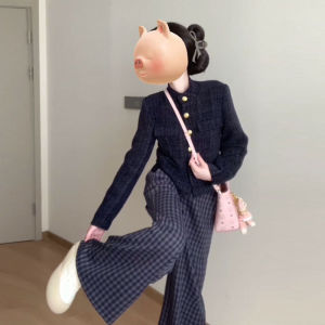 CHANGTONG | Korean Style High-end Fashion Tweed Two-Piece Set