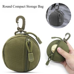 Multi Functional Outdoor Sports Zipper Earphone Bag Coin Purse Outdoor Tactical Circular Mini Hanging Bag Key Case