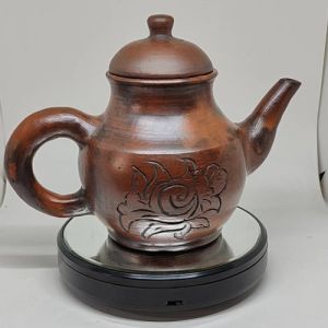 Teko Porong Pendek Tanah Liat Teapot Poci Gerabah Tradisional D14 Kapasitas 1.1 Liter Diameter 14 cm