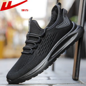 Black Casual Running Shoes for Men Work Shoes Anti-slip Wear-resistant Spring Autumn Mesh Upper Sports Sneakers by Warrior