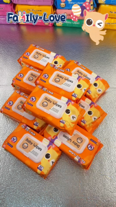 Baby Wipes Papaya Fruit Scent 80 Sheets x 5 Packs Wet Wipes with Lid 400 Sheets Total | Family-Love