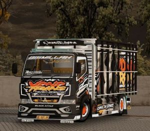 promo spesial miniatur truk oleng wisma srikandi warna hitam manis full variasi lampu LED kelip bonus terpal