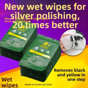 Silver Cleaning Polishing Cloth Professional Jewelry Care Wet Wipes Silver Wash Polisher for Silver Accessories Maintenance