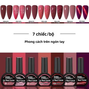 Bộ Sơn Móng Tay Gel 7 Màu Lâu Trôi Với Kim Tuyến Sáng Bóng Không Mùi Bộ Dụng Cụ Trang Trí Móng Nghệ Thuật Gốc Acrylic Mỗi Màu 8ml
