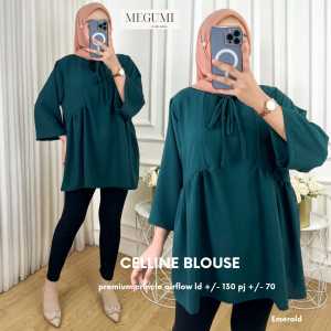 Blouse Wanita Celline Bahan Crinkle Airflow Ukuran Jumbo Fashion Muslimah | GOODSAJI HIJABSTUFF
