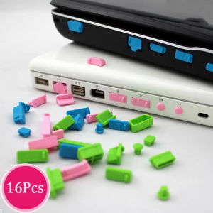 16pcs Anti Dust Plug Notebook Dustproof Stopper Laptop Universal USB HDMI 3.5 RJ45 Dust Plug Computer Interface Waterproof Cover