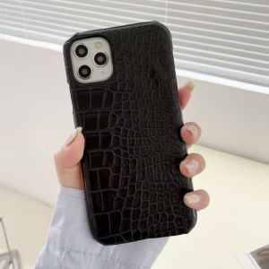LS | Glossy Crocodile Leather Phone Case For iPhone 17 Pro Max 16 15 14 13 12 Pro Max Plus 17Air 16E Frameless Shockproof Girl Cover