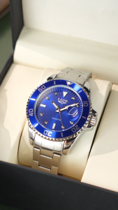 LIGE นาฬิกาแฟชั่น3ATM ที่ถอดออกได้กันน้ำได้สายรัดเหล็กปฏิทินนาฬิกาควอตซ์ + กล่อง